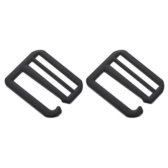 2Pack G-Hook Webbing Buckles, 38mm Flat Tri-Glide, Black