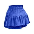 thumbnail image 4 of HXWCHs Women's Summer High Waist Wrap Skirt Pants Stylish Drawstring Folded Wide Leg Palazzo Culottes for Casual Wear Blue XL, 4 of 5