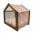 thumbnail image 2 of Valentines Pet House, Teddy Bears Celebrating Your Happy Valentines Day Cakes Balloons, Outdoor & Indoor Portable Dog Kennel with Pillow and Cover, 5 Sizes, Coral Brown Peach, by Ambesonne, 2 of 5