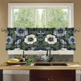 thumbnail image 4 of Yayeee Kitchen Curtains Tier Set of 2 Light Filtering 57"x24" Over Sink Window Panels, Dark Floral, 4 of 7