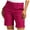 #2_Hot Pink, variant on Women'S Solid Color Casual Shorts Slim-Fit Bottoms High Elastic Waisted Short Pant Slant Striped Slacks Summer Outdoor Activities Shorts