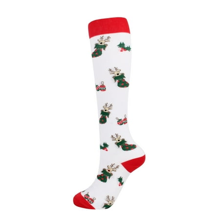 

Fesfesfes Clearance Unisex Calf High Socks Women Cartoon Christmas Print 3D Socks Warm Stockings