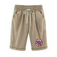 thumbnail image 2 of Linen Shorts for Women,Bermuda Shorts for Women Plus Size Cotton Linen Bermuda Shorts Wide Leg Solid Color Loose Beach Shorts with Pockets, 2 of 6