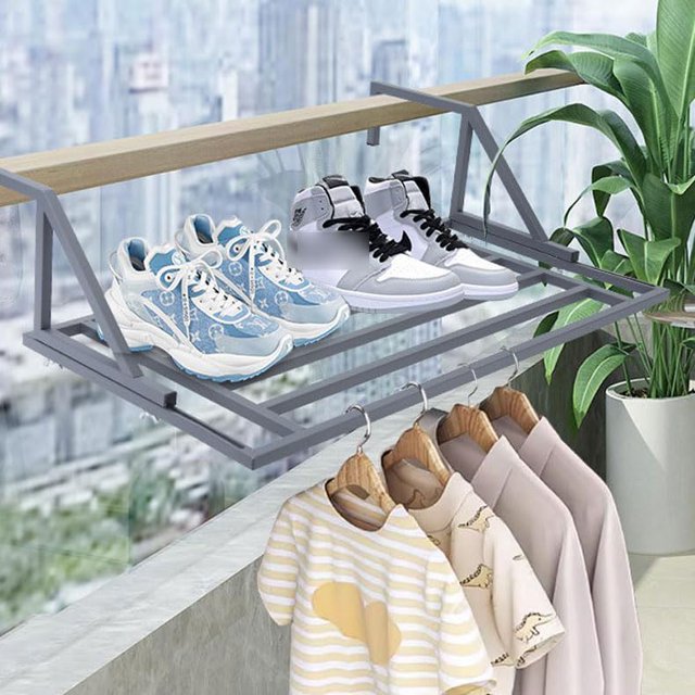 Retractable Hanging Drying Rack for Balcony Railings Windowsill Adjustable Telescopic Towel Rack Detachable Radiator Clothes Airer Portable Clothes Drying Rack