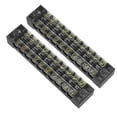 thumbnail image 1 of Unique Bargains 2 Pcs 10 Positions Dual Rows 600V 15A Wire Barrier Block Terminal Strip TB-1510L, 1 of 3