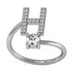 thumbnail image 5 of Anillo abierto de Cobre Jumpingount con letras mayúsculas Plata Ajustable, 5 of 6