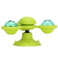 thumbnail image 1 of Pet Cat Silicone Interactive Puzzle Training Playing Turntable Windmill Ball Rotatable Toys Supplygreen three heads, 1 of 1