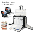 thumbnail image 2 of BatlFrist Rolling Teacher Bag with Five 360-Degree Swivel Wheels,Teacher Tote Bag with Detachable Trolley,Using YKK zipers,Fits for 15.6" Laptop (Black), 2 of 6