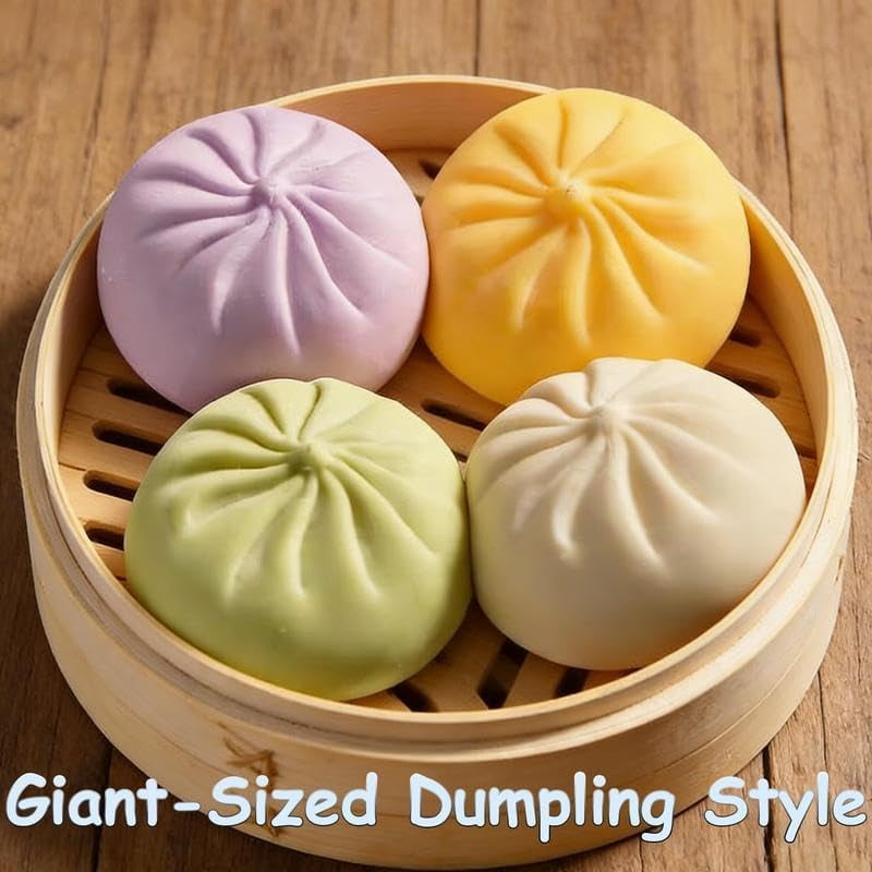 Giant Glitter Dumpling, Giant Dumpling Squishy, Mega Rainbow Dumplings, Cute Anxiety Relief Fidget Dumpling, Soft Squeeze Decompression Dough for Adults