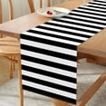 thumbnail image 2 of Halloween Black and White Striped Table Runner Summerween Party Decoration Baby Shower Birthday Dining Room Home Kitchen Island Decor, 2 of 6