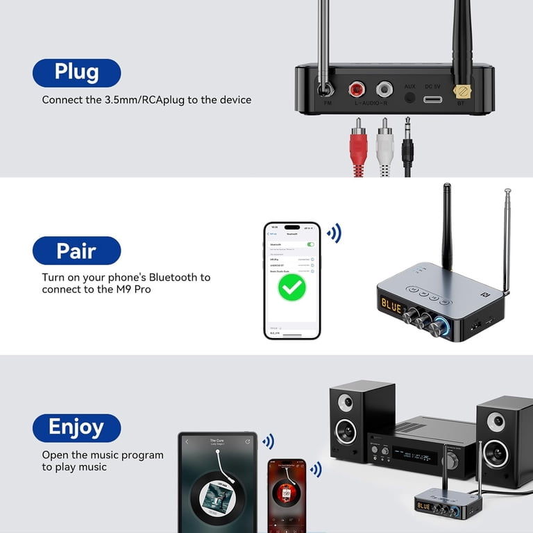 MUSICOZY 4-in-1 Bluetooth Audio Transmitter Receiver (with Remote