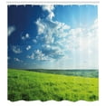 thumbnail image 3 of Ambesonne Country Shower Curtain, Meadow Valley Cloud Sun, 69"Wx70"L, Lime Green Pale Blue, 3 of 3