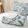 thumbnail image 4 of jejeloiu Calm Paisley Twin Quilt Set,Botanical Print Twin Coverlet Set For Adults,Mint Purple,2-Piece, 4 of 7