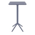 thumbnail image 2 of Luxury Commercial Living 42.5" Gray Folding Square Outdoor Patio Bar Table, 2 of 8