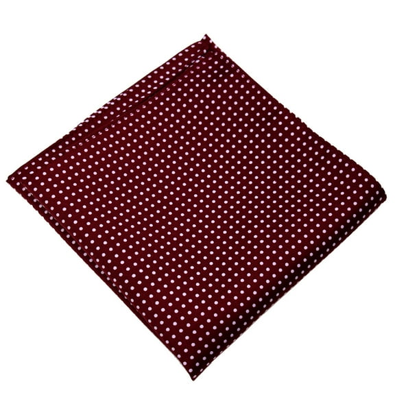 Mens Polka Dot Pocket Square Hanky Accessory - Burgundy