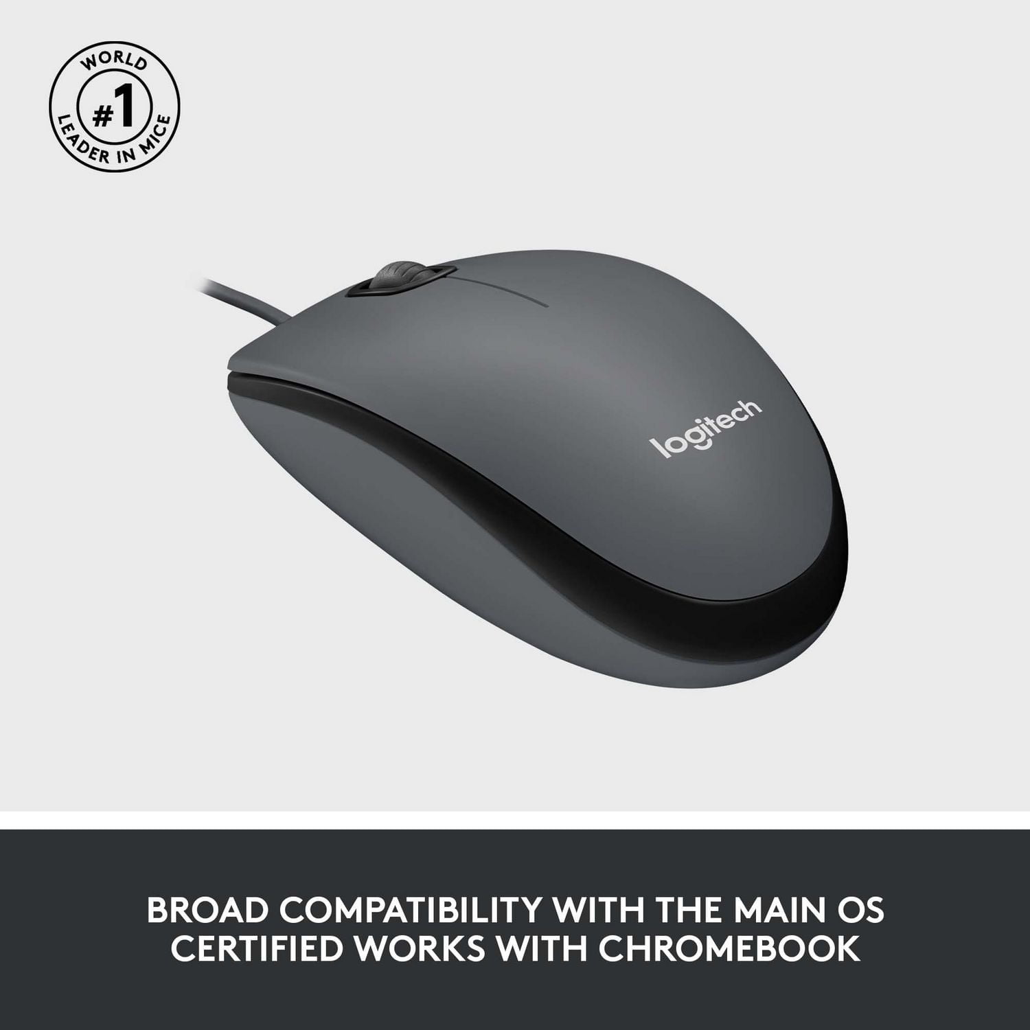 Logitech M100 Wired USB Mouse, 3-Buttons,1000 DPI Optical Tracking