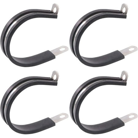 

20Pcs 2 Inch (50mm) Rubber Cushioned Insulated Clamps Stainless Steel Metal Clamp Tube Holder for Tube Pipe or Wire Cord Installation