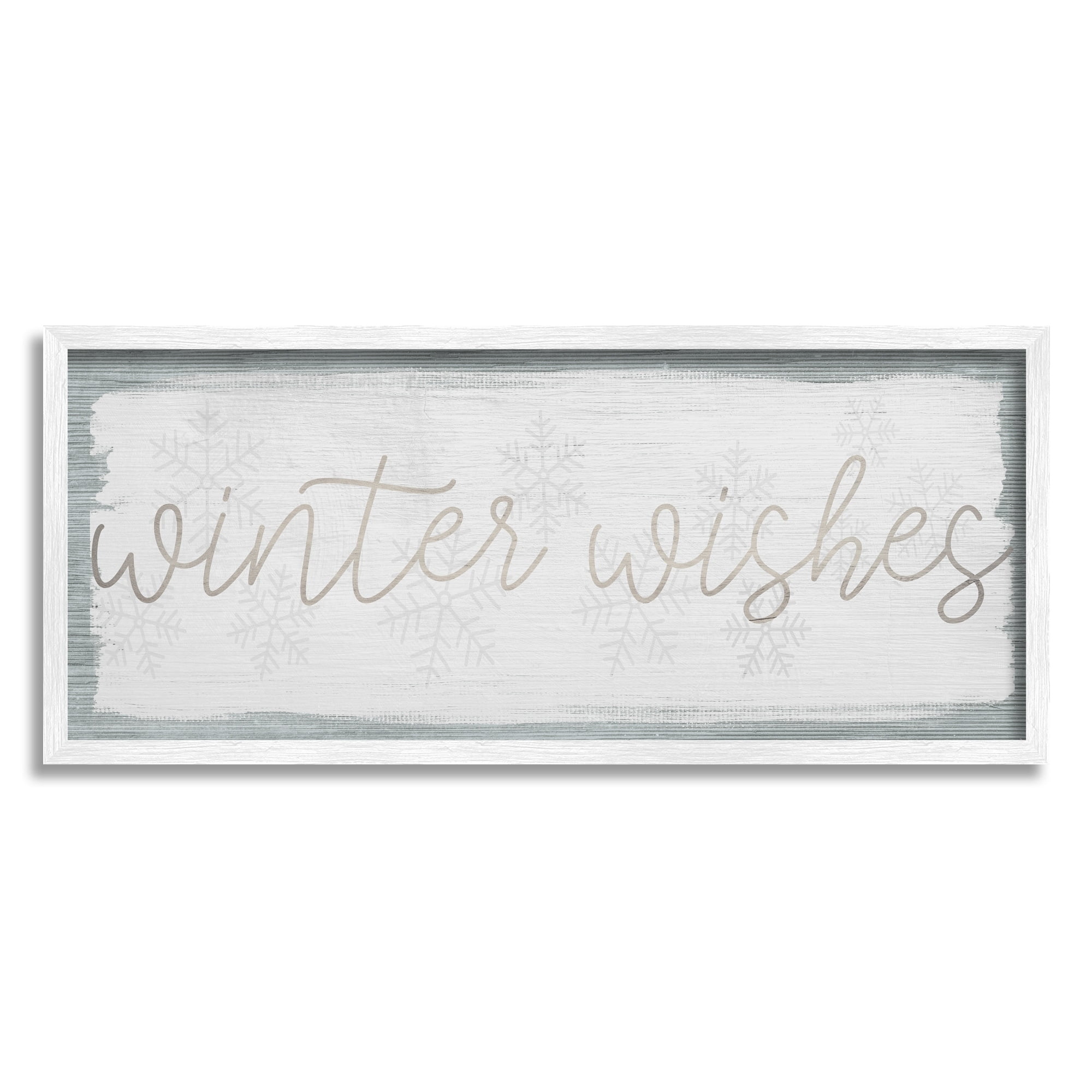 Stupell Industries Rustic Winter Wishes Sentiment Soft Snowflake Pattern, 30 x 13,Design by Daphne Polselli