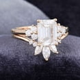 thumbnail image 4 of Jewelerix Emerald Cut Ring 3 CT Moissanite Diamond Engagement Ring Amazing Plated Rose Gold Proposal Mother's Day Surprise Gift, 4 of 5