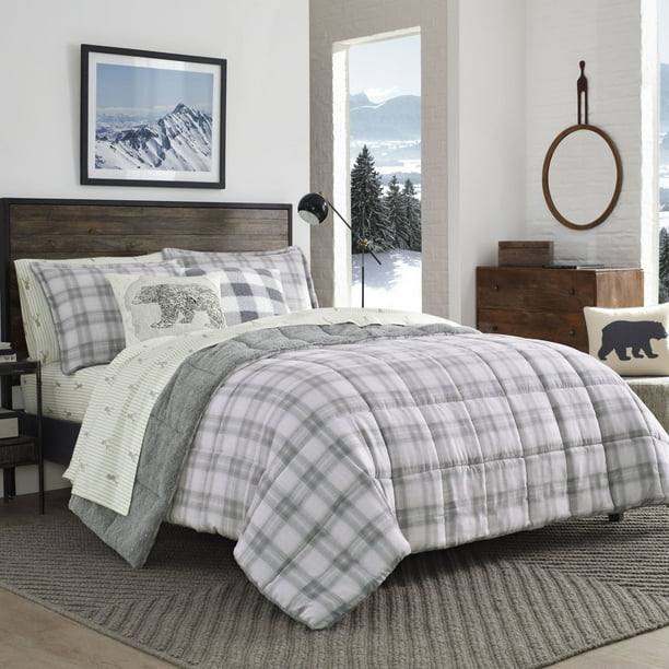 Eddie Bauer Sherwood Plaid Charcoal Comforter Set, King