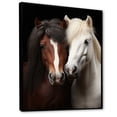 thumbnail image 2 of Designart "Dynamic Equine Duo White and Brown Horse I" Animals Floater Framed Canvas Wall Art, 2 of 7