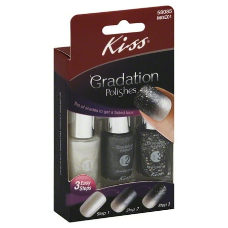 Kiss Gradation In Film Noir Nail Polish Kit, 3 pc