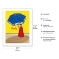 thumbnail image 2 of Campari Soda - Hydrates (Disseta) - Blue Beach Umbrella - Vintage Advertising Poster by A. Traub c.1930s - Bamboo Fine Art 290gsm Paper (Unframed) 17x22in, 2 of 4