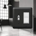 thumbnail image 2 of Amerelle 935TRBK Moderne Wallplate 1 Toggle / 1 Rocker Steel Black 1-Pack, 2 of 7