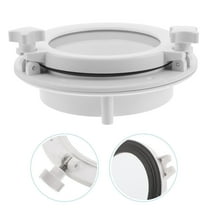 KALLORY Circular Marine Boat Window with Clear Tempered Glass and Resistant Aluminum Frame for Yacht Hatch