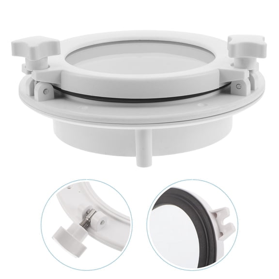 KALLORY Circular Marine Boat Window with Clear Tempered Glass and Resistant Aluminum Frame for Yacht Hatch