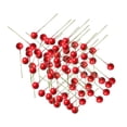 thumbnail image 2 of 100 Mini Bayas Artificiales de Espuma, Estambres Decorativos Rojos, 2 of 9