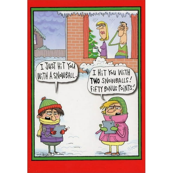 Nobleworks Fifty Bonus Points Funny / Humorous Christmas Card (1 card/1 envelope)