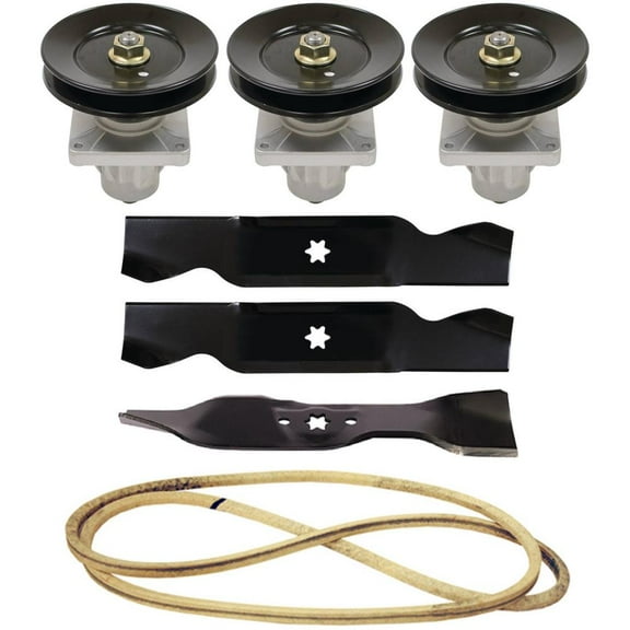 RAParts Deck Rebuild Kit Blades Spindles Belt Fits Cub Cadet 46" LT 1045 1046 fits MTD