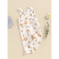 thumbnail image 3 of Suealasg Toddler Baby Girl Overalls Jumpsuit Sleeveless Floral Print One Piece Romper Suspender Pants 1T 2T 3T 4T Kids Girls Cute Clothes, 3 of 9