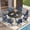 Black-Blue, variant on Vicllax 5-Piece Outdoor Patio Dining Set Metal Swivel Chairs & Round Steel Table with Umbrella Hole