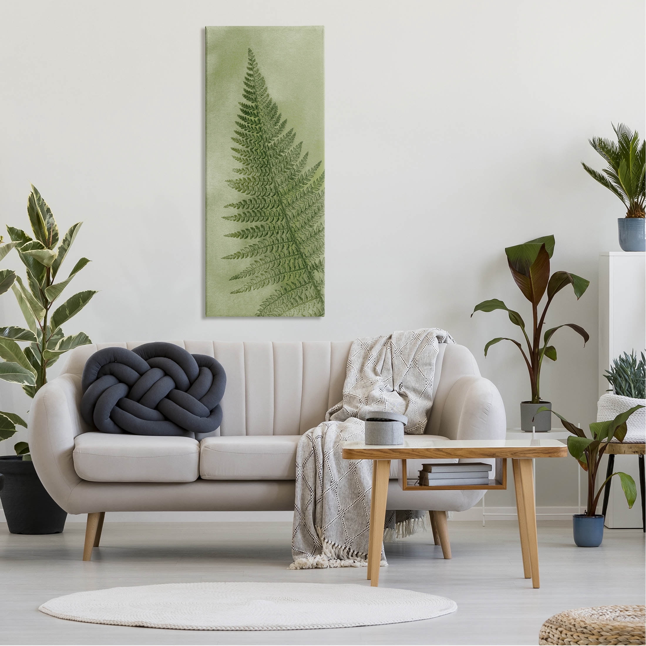 Detailed Green Fern Leaf Botanical & Floral Graphic Art Gallery Wrapped Canvas Print Wall Art
