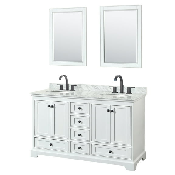 Wyndham Collection WCS202060DWBCMUNOM24 Deborah 60" Free Standing Double Vanity Set -