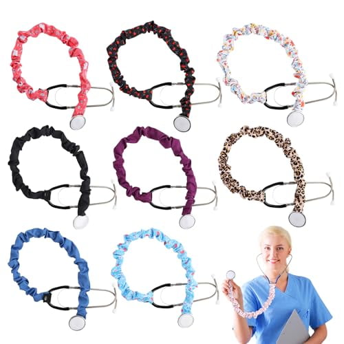 9PCS Stethoscope Cover Scrunchie-Stretchy Stethoscope Cover Sleeve Compatible with Universal Stethoscopes Stethoscope Sleeve Stethoscope Accessories for Nurses Doctors