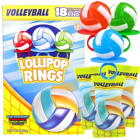 Volleyball Lollipop Rings, Sports Party Favors, 18 Count, 7.61 Ounce Box