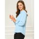 thumbnail image 4 of Dde San Patricio profesional Blusas de gade manlarcon cuello alto elegante pamujer  Azul Claro XXL, 4 of 6