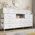 thumbnail image 5 of 2025 New Dresser for Bedroom with 14 Drawers, 55" W Dresser with Side Pocket, Fabric Dressers & Chests of Drawers with Shelves, 5 of 7