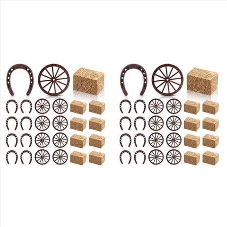 Rollbacks & More 48 Pieces Western Party Supplies Vintage Table Centerpieces for Lucky Horseshoe Wedding Favors Cowboy Decorations