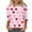 Multicolor, variant on Tejiojio Red Heart Sweater for Women Loose Medium Long Sleeve 3/4 Sleeve Valentine's Day Printed Crew-neck Top