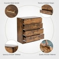thumbnail image 4 of 4-Drawer Dresser Cabinet, Modern Wooden Cabinet of Drawers, Storage Chest for Kids Room, Storage Cabinet for Bedroom, Simple Home Furniture for Storing Clothes, Cosmetics, Rustic Brown, D9195, 4 of 10