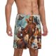 thumbnail image 2 of Balery Animal Filled Noahs Ark Pantalones cortos de pijama de punto de algodón para hombre con cinturilla y bolsillos-3X-Large, 2 of 6