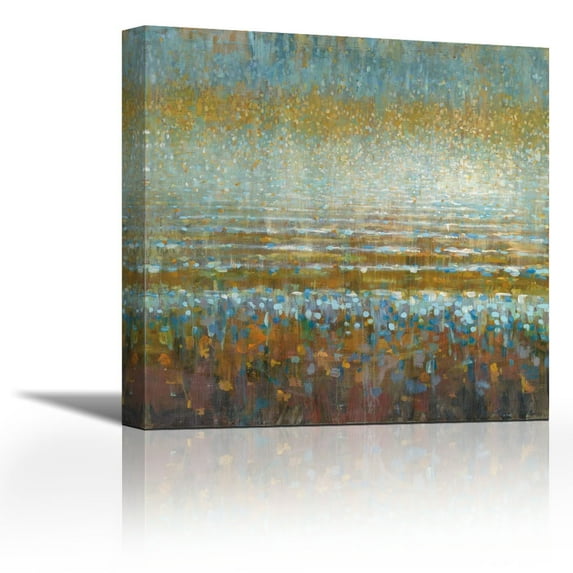 Rains over the Lake - Contemporary Fine Art Giclee on Canvas Gallery Wrap - wall décor - Art painting - 36 x 36 Inch - Ready to Hang