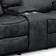 thumbnail image 4 of Furniture of America Gordon Modern Faux Leather Manual Reclining Loveseat with Console, Black, 4 of 5