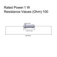 thumbnail image 3 of Uxcell 100Pcs 1W 1 Vatio Resistor de Película de Óxido Metálico Axile 100 Ohm ±5% Tolerancia, 3 of 5