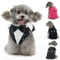 thumbnail image 6 of Formal Dog Tuxedo for Small Medium Dogs, Pet Wedding Party Suit Outfit with Bowtie Collar Neckerchief Bandana, Pet Vest Puppy Sleeveless Clothes Tuxedo, Dress-up Costumes Handsome Elegant Cosplay, 6 of 8