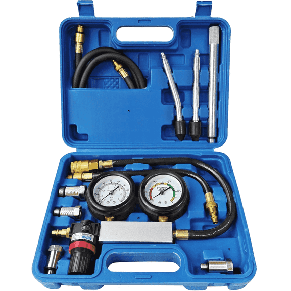 Multi-Function Cylinder Leak Down Tester Kit – a Dual Gauge Tool for Gasoline Engine Compression and Leakdown Testing, Includes Extension rod